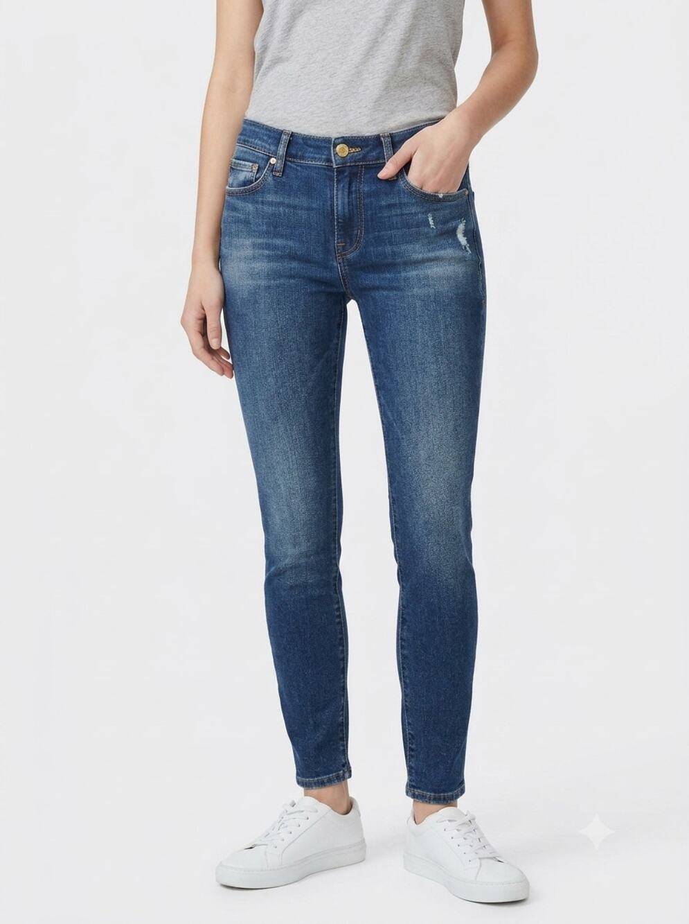 FRAME Le Garcon Boyfriend Jeans Womens 26 Blue Denim Azure Distressed Slim Fit